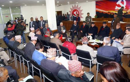 गत पुषमा बसेको नेकपा स्थायी समिति बैठक। फाइल तस्बिर।