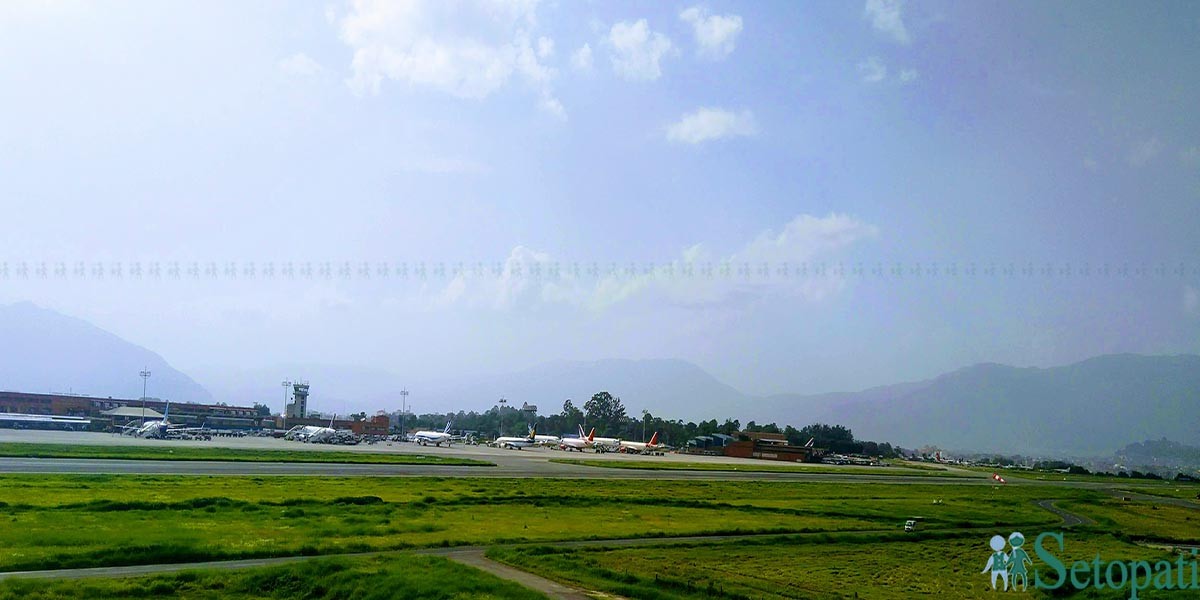त्रिभुवन विमानस्थल। तस्बिर : रवीन्द्र शाही/ सेतोपाटी