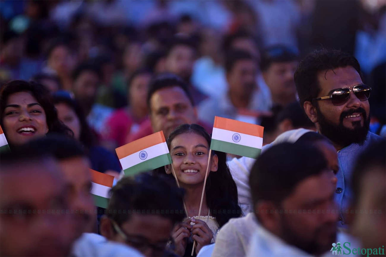 भारतको ७२ औं स्वतन्त्रता दिवसको अवसर पारेर नेपालस्थित भारतीय दूतावासले बुधबार आयोजित कार्यक्रममा सहभागी बालिका। तस्बिरः नारायण महर्जन