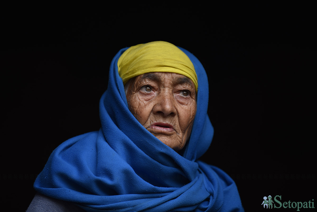 ८८ वर्षीया सान्नानी। तस्बिरः नारायण महर्जन/सेतोपाटी