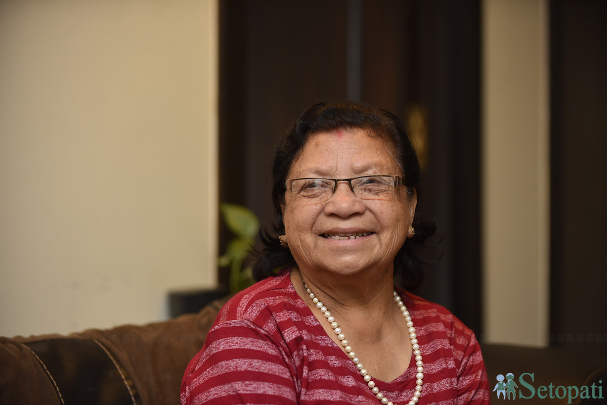८७ वर्षीया हजुरआमा मगन रघुवंशी। तस्बिरः नारायण महर्जन/सेतोपाटी