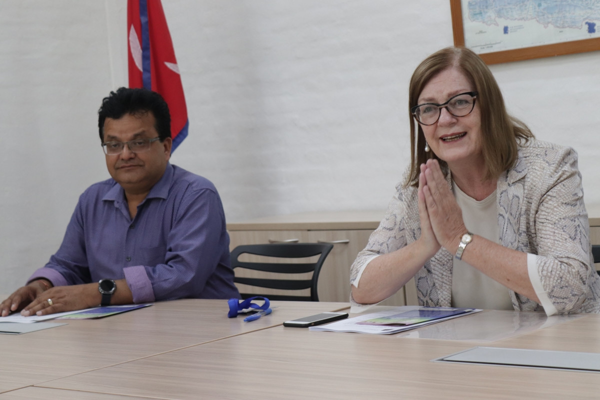 महाेत्सवबारे जानकारी दिँदै युरोपियन युनियनकी राजदूत एच इ भेरोनिका