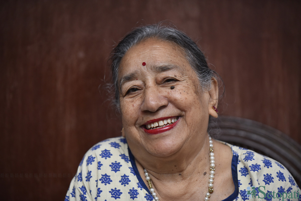 ८३ वर्षीया मिठाइदेवी विश्वकर्मा। तस्बिरः नारायण महर्जन/सेतोपाटी