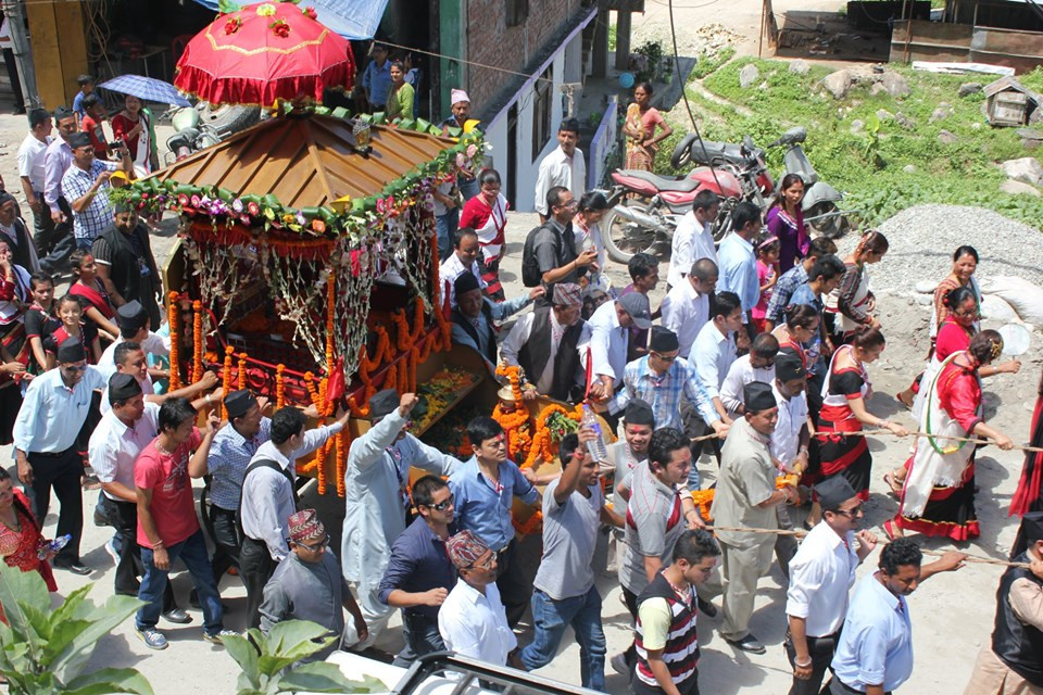 सिक्किममा इन्द्रजात्रा मनाइँदै। तस्बिरः सिक्किम नेवार गुठी युथ अफेयर्स