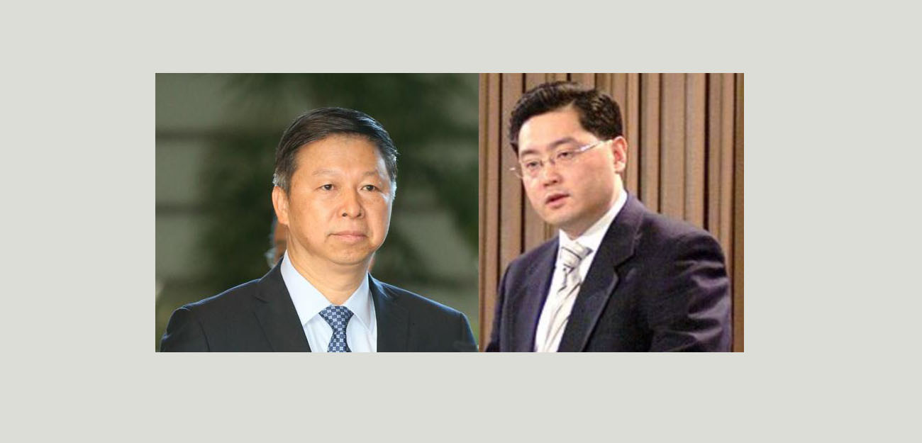 चिनियाँ कम्युनिष्ट पार्टीका विदेश विभाग प्रमुख सङ ताओ र  स्कुल विभागका प्रतिनिधि छिङ याङ।