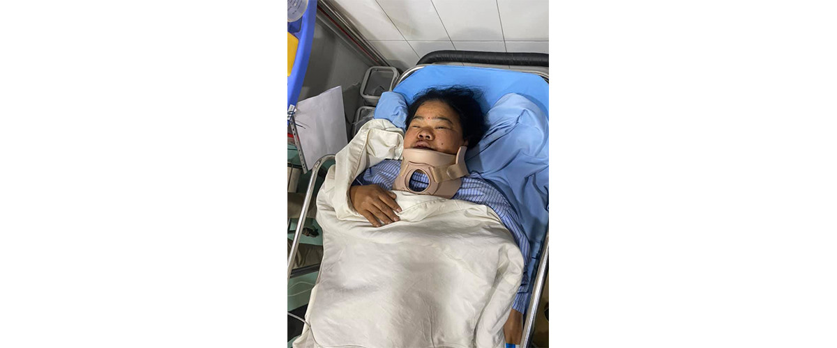 अस्पतालमा उपचार गराइरहेकी उपाध्यक्ष फूलमाया गुरूङ।