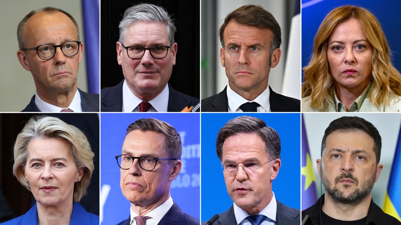 ट्रम्पसँग बैठकमा रहने युरोपेली नेताहरू। तस्बिरः सिएनएन।