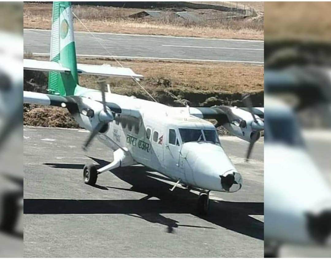 चिल ठोक्किएपछि जहाजको अगाडिको भागमा प्वाल परेको छ।