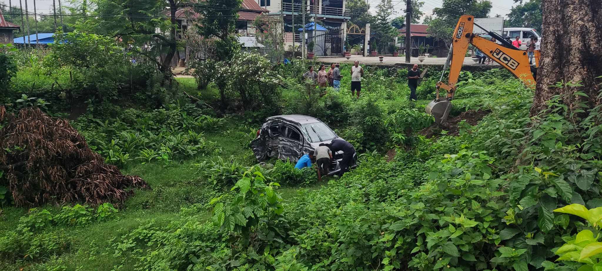 दुर्घटनाग्रस्त कार।