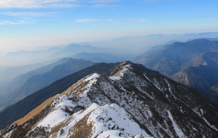 हिउँ पर्ने बेला हाइ-क्याम्पसहितको दृश्य। तस्बिरः ईश्वर काफ्ले