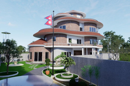 घरको डिजाइन स्रोत महेश बस्नेतको फेसबुकबाट।