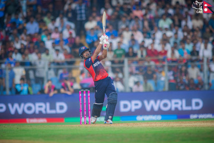 नेपालले अन्तिम ओभरमा जित नजिक पुगेर पनि गुमायो इंग्ल्यान्डविरूद्धको खेल