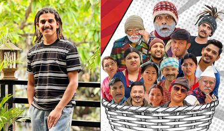 -हरिश निरौला र सार्वजनिक पोस्टरमा कलाकारहरू। तस्बिरः सामाजिक सञ्जाल