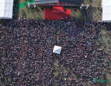 खुलामञ्चमा जारी कांग्रेस महाधिवेशनको ड्रोन दृश्य