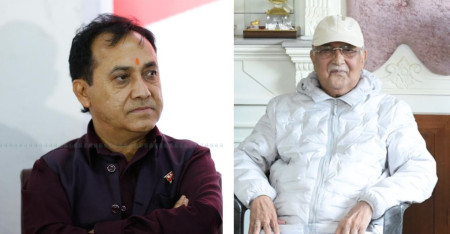 उपसभापति शर्मा र अध्यक्ष ओली। फाइल तस्बिर।