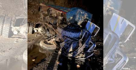 क्षतिग्रस्त टिपर।