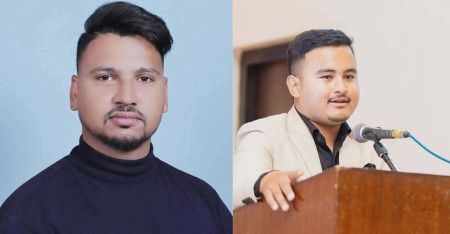 सभापति किरण खनाल र उपसभापति निराजन थापा।