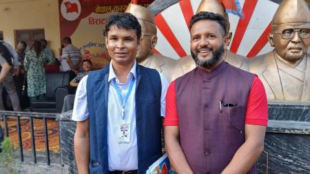 अध्यक्षका उम्मेदवार बलराम गिरी र रोहित कोइराला। फाइल तस्बिर।