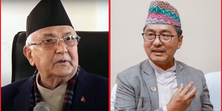 एमाले अध्यक्ष ओली र राप्रपा अध्यक्ष लिङ्देन। फाइल तस्बिर।