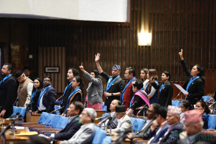 प्रतिनिधि सभामा रास्वपाको विरोध। फाइल तस्बिर।
