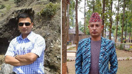 छानबिनमा तानिएका एसपी सन्तोष बस्नेत र डिएसपी राजेन्द्रबहादुर बस्नेत।