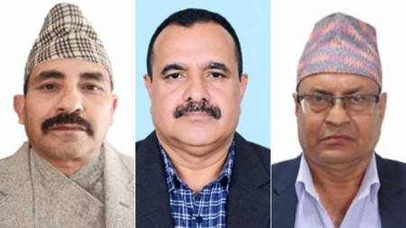 ठगीन्द्र कट्टेल, बाबुराम दाहाल र रामप्रसाद भट्टराई।