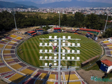 ‘ड्रोनभ्यू’मा हेर्नुस् २७ दिनमा एनपिएलका ३२ खेल हुने स्वरूप फेरिएको त्रिवि मैदान