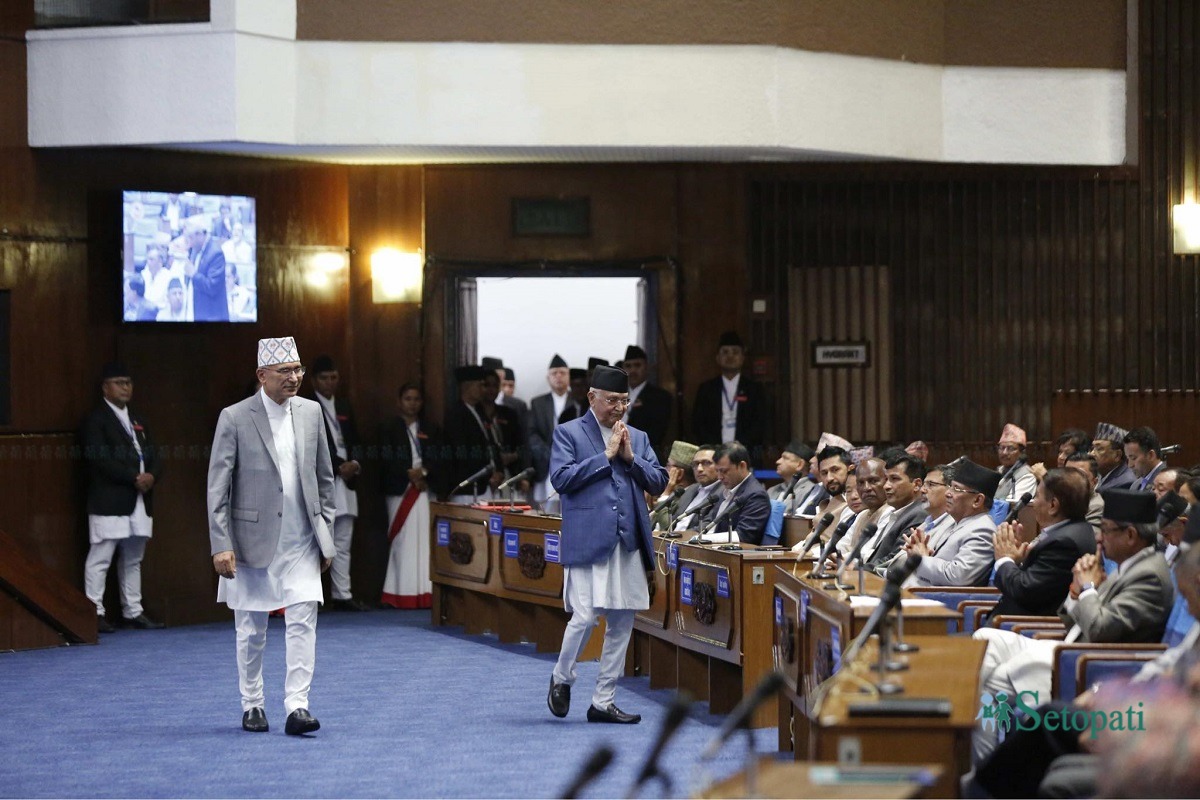 संसदमा विश्वास मत लिँदै प्रधानमन्त्री ओली (लाइभ)