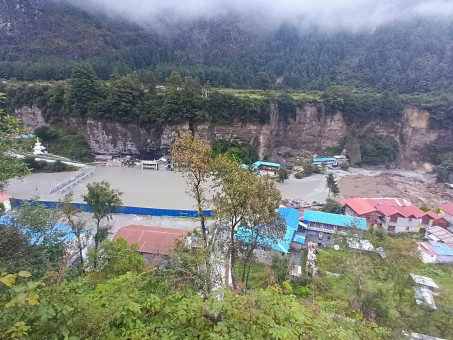 चामेमा थुनिएको मर्स्याङ्दी। तस्बिर- पालसाङ लामा।
