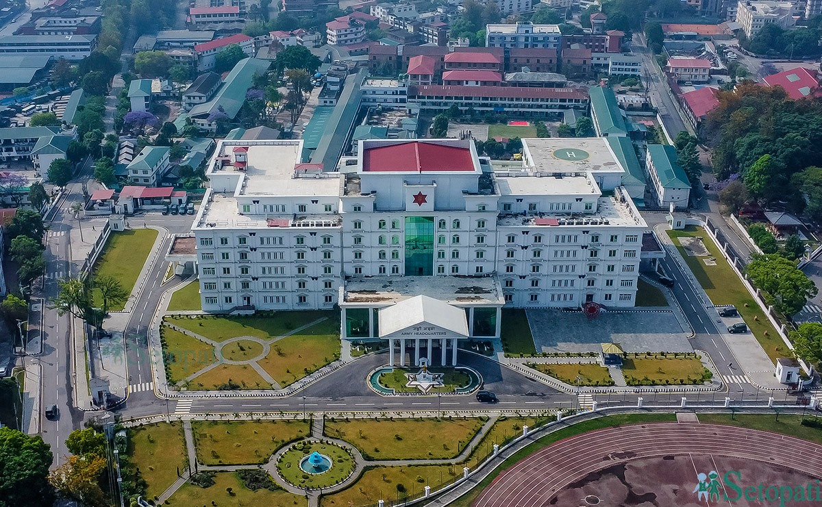 काठमाडौंको भद्रकालीस्थित सेनाको मुख्यालय। तस्बिर: सेतोपाटी