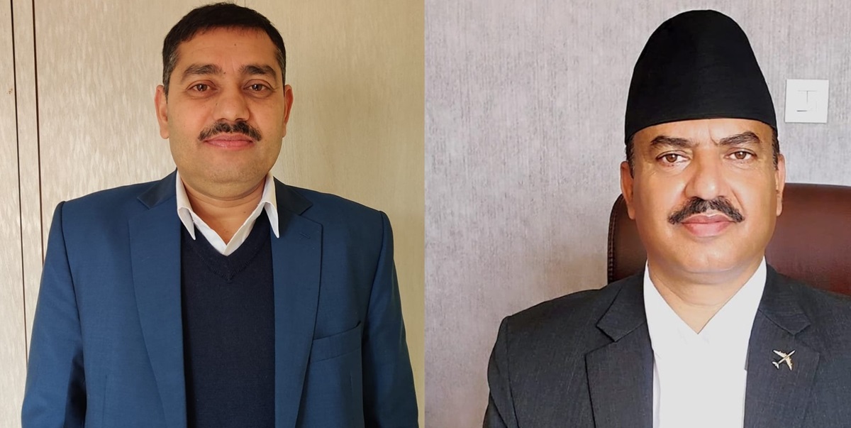 दायाँतर्फ जगन्नाथ निरौला र बायाँतर्फ प्रतापबाबु तिवारी