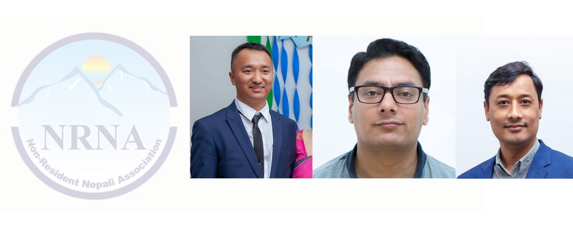 एनआरएनएको लोगो र नेपाली आइटी विज्ञ क्रमश: जीवन थापा मगर, कुलराज शर्मा र शशी शेष्ठ।