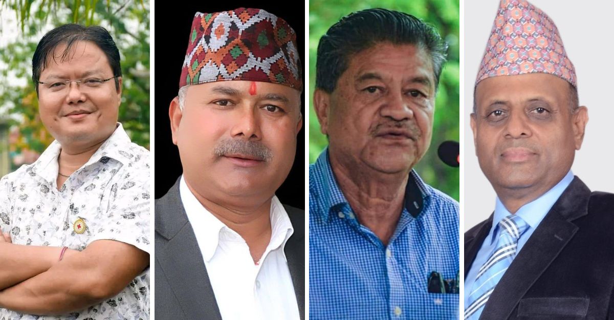 क्रमश: सुशील गुरूङ, हिराबहादुर केसी, भरतकुमार शाह र चुन्नप्रसाद पौडेल।