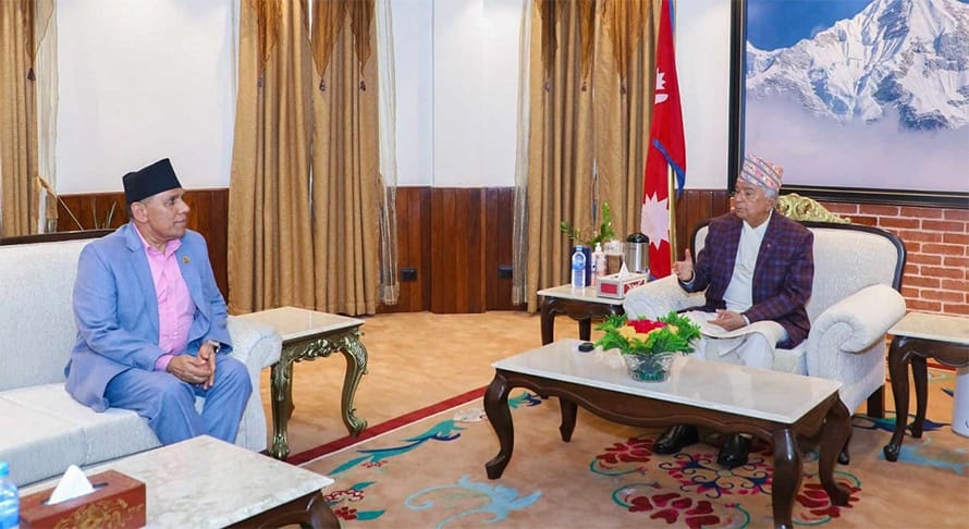 राष्ट्रपति पौडेल र राष्ट्रिय सभाका अध्यक्ष दाहालबीच भेटवार्ता