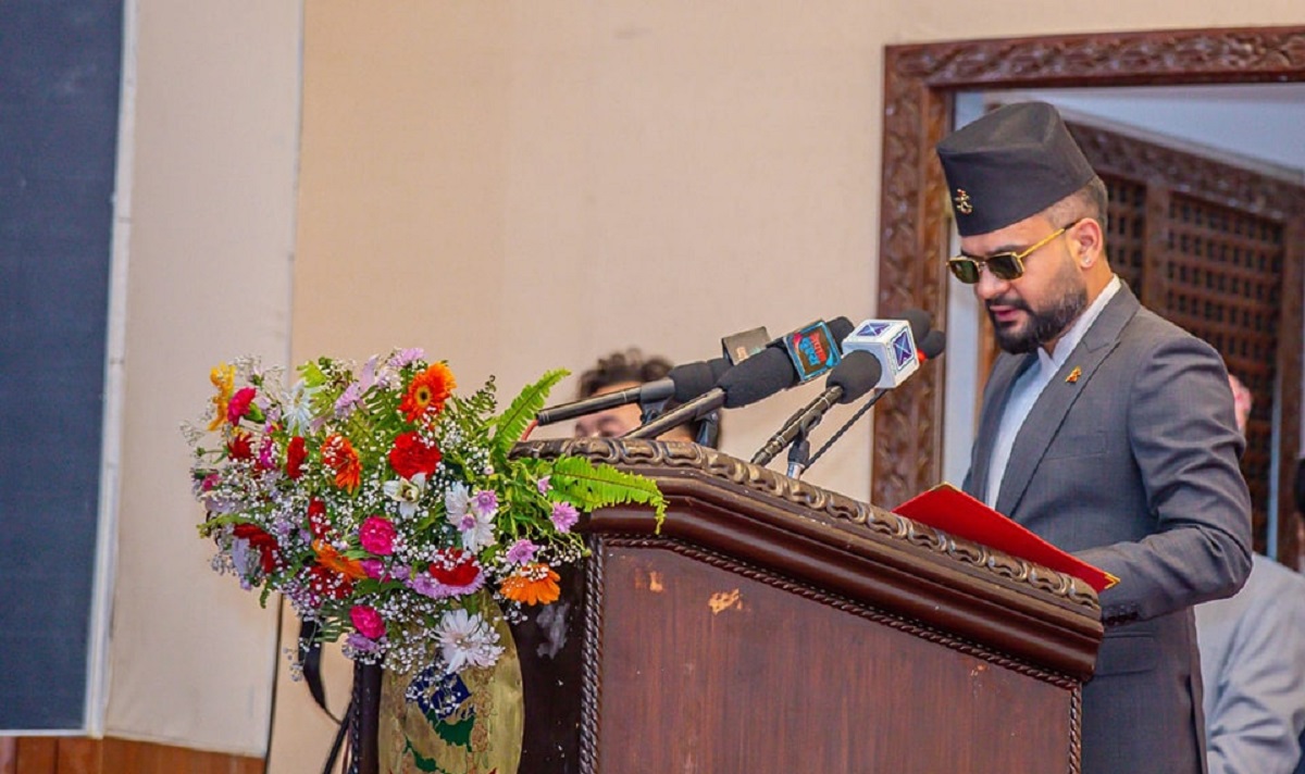 नीति तथा कार्यक्रम प्रस्तुत गर्दै काठमाडौं महानगरपालिका प्रमुख बालेन शाह। तस्बिरः काठमाडौं महानगरपालिका