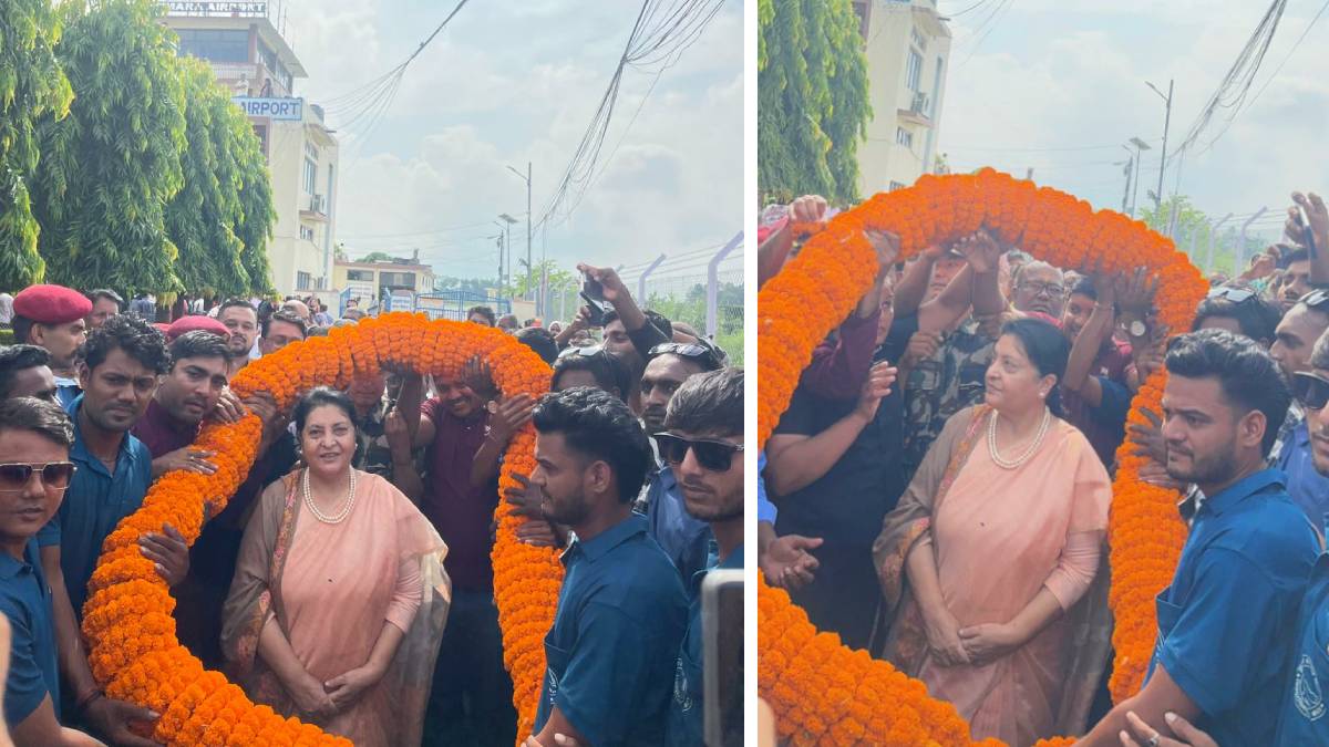 विद्या भण्डारीलाई सिमरामा एमाले कार्यकर्ताले लगाइदिए ५१ किलोको माला