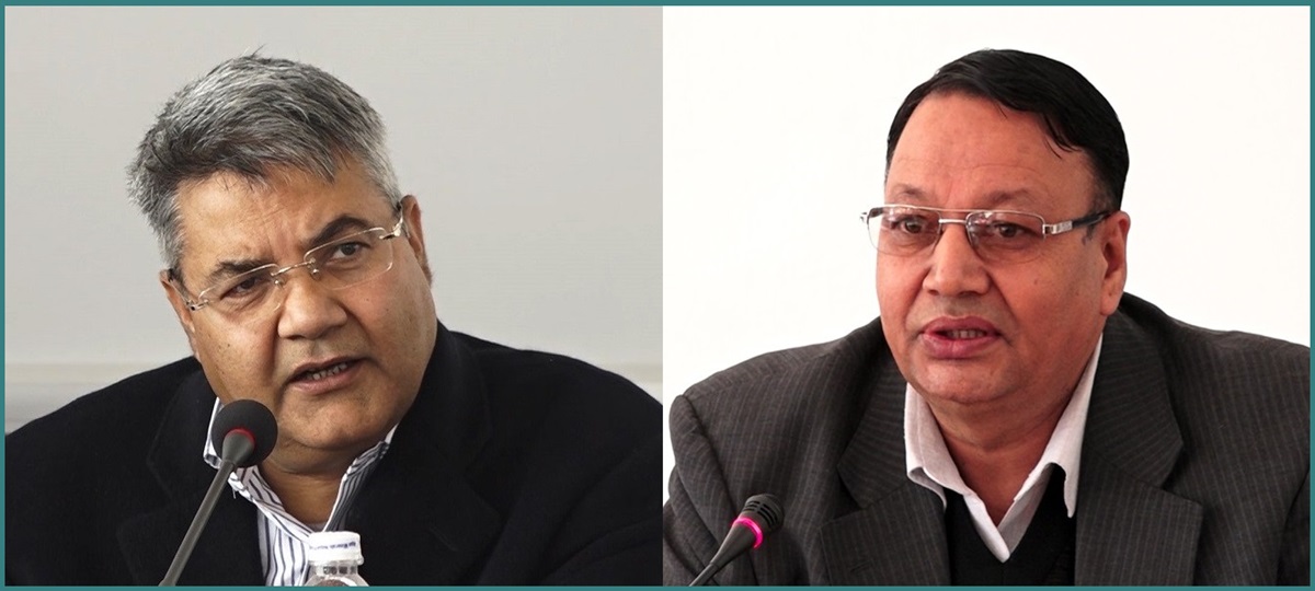 गोकुल बाँस्कोटा (बायाँ) र देवेन्द्र पौडेल।