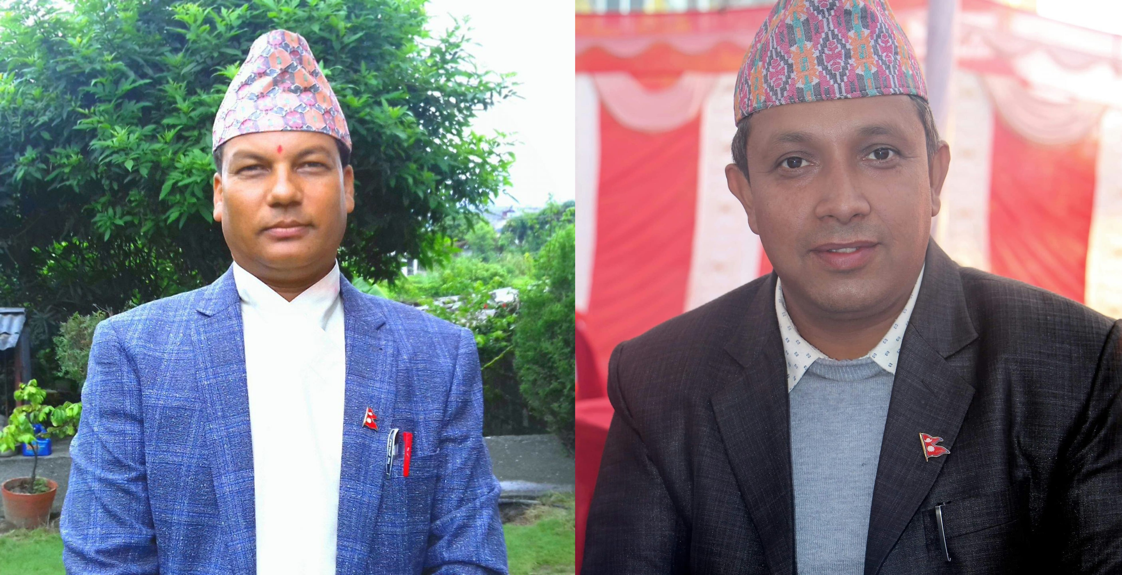 अध्यक्षका उम्मेदवारद्वय बैनबहादुर क्षेत्री र माधव बास्तोला।
