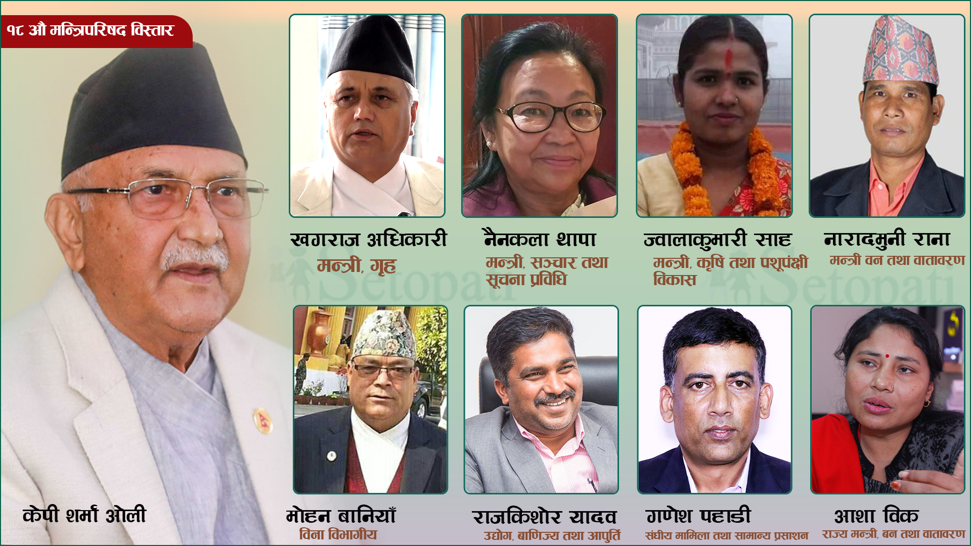 बिहीबार थप भएका मन्त्रीहरू। तस्बिरः सेतोपाटी