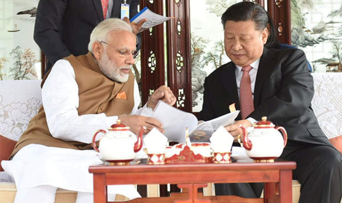 भारतीय प्रधानमन्त्री मोदी र चिनियाँ राष्ट्रपति चिनफिङ। फाइल तस्बिर।