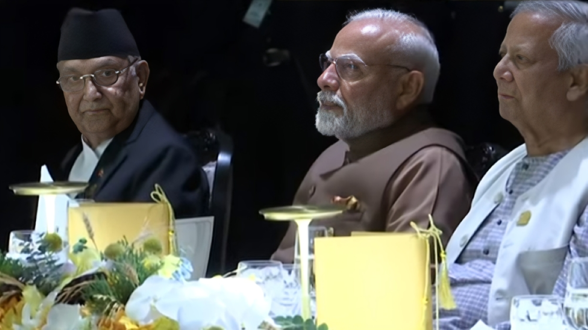 बिमस्टेक डिनरमा ओली, मोदी र युनुस सँगसँगै