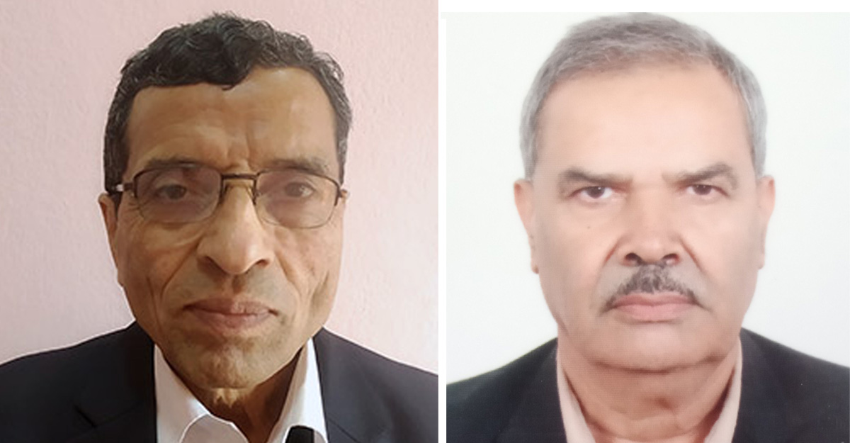 काशीनाथ अधिकारी र पुष्प कँडेल। फाइल तस्बिर।